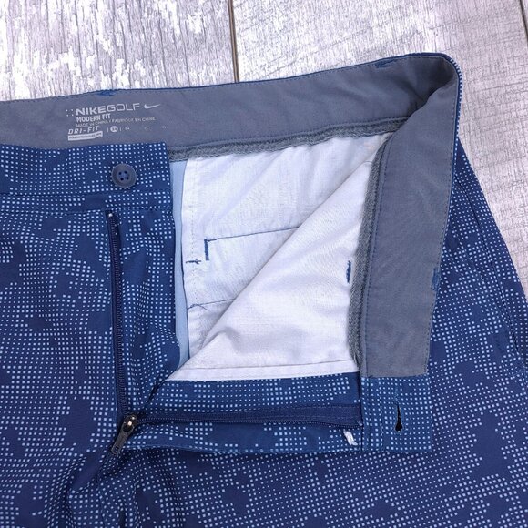 Nike Shorts Mens 34 Blue Tech Camo Modern Fit Tour Performance Bermuda Athletic - Picture 5 of 8